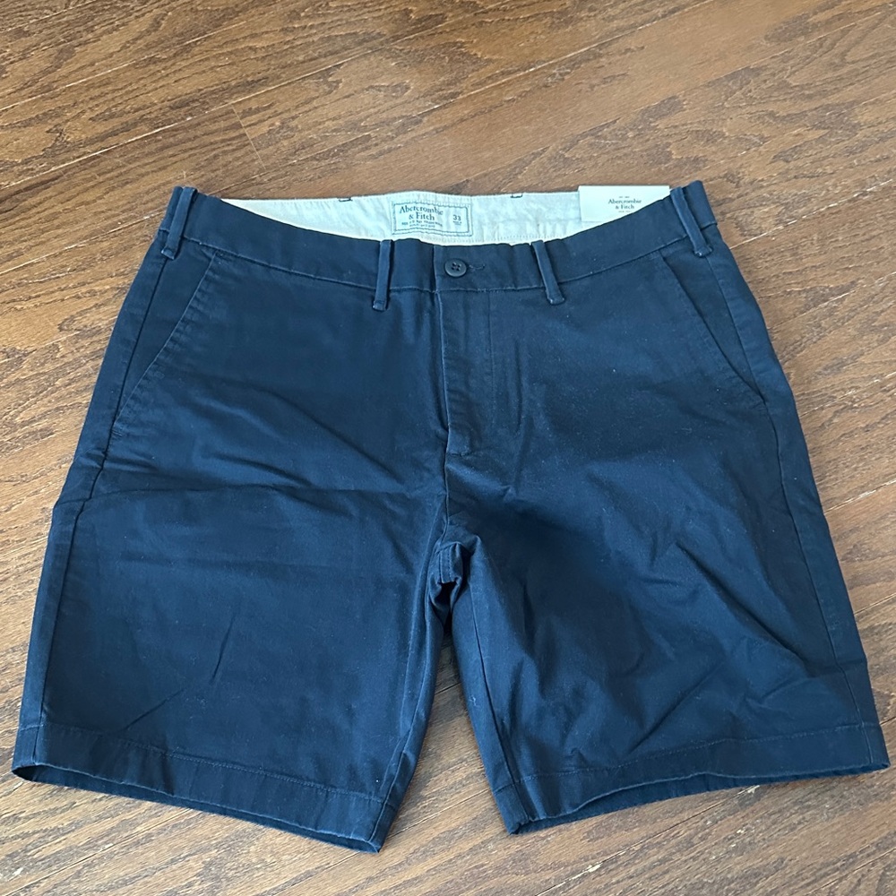 Abercrombie & Fitch Navy Men’s Flat Front Shorts
